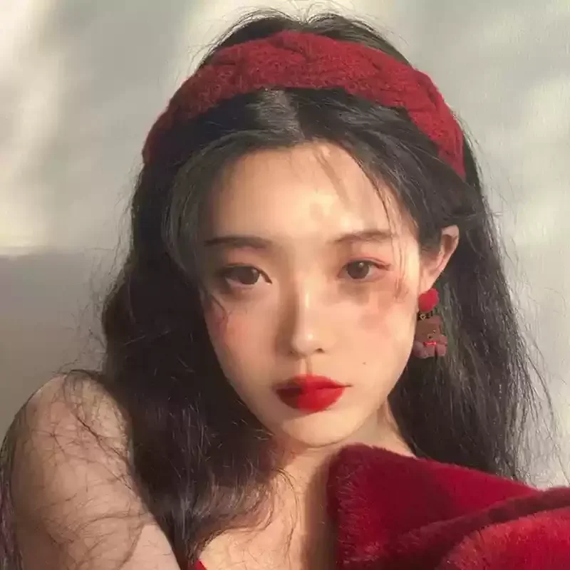 High Cranial Top Pleated Wool Wide Version Hair Hoop Headband Women Retro Red Knitted Hair Clip Hair Accessory Slim Face