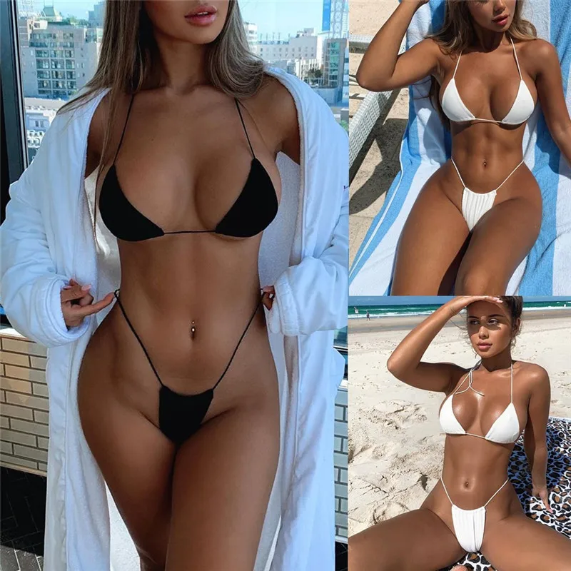 2025 Pad Triangle Bikini Sexy Beach Swimwear Women Swimsuit Maio Biquinis Tankini Femme Mujer Banador Badpak Dames Monokini