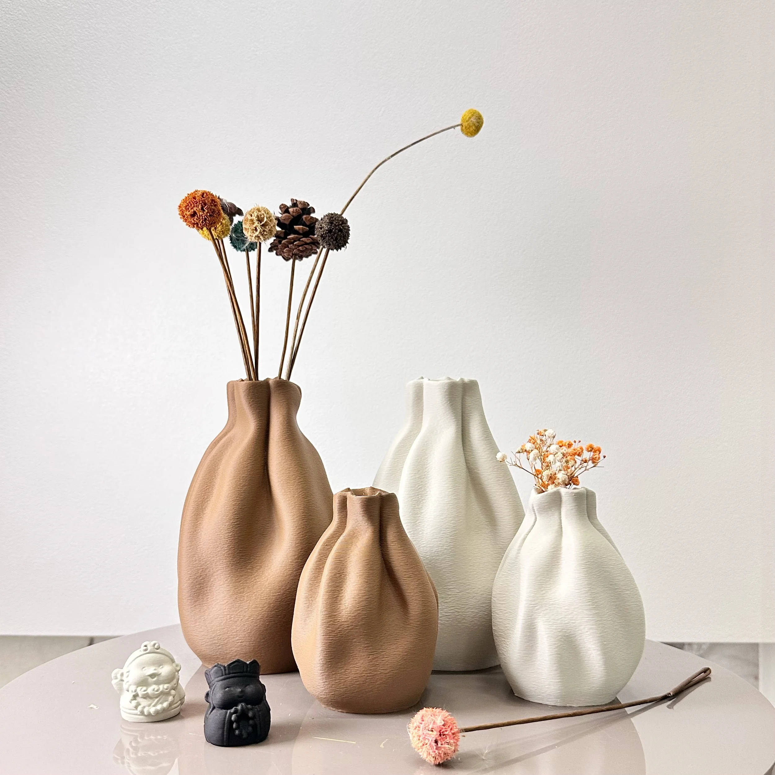 2-teiliges Set Stoffvase, getrocknete Blumenvase, geeignet für Heimdekoration, Vasenornamente, Bürodekoration, Vasenornamente, bestes Weihnachtsgeschenk