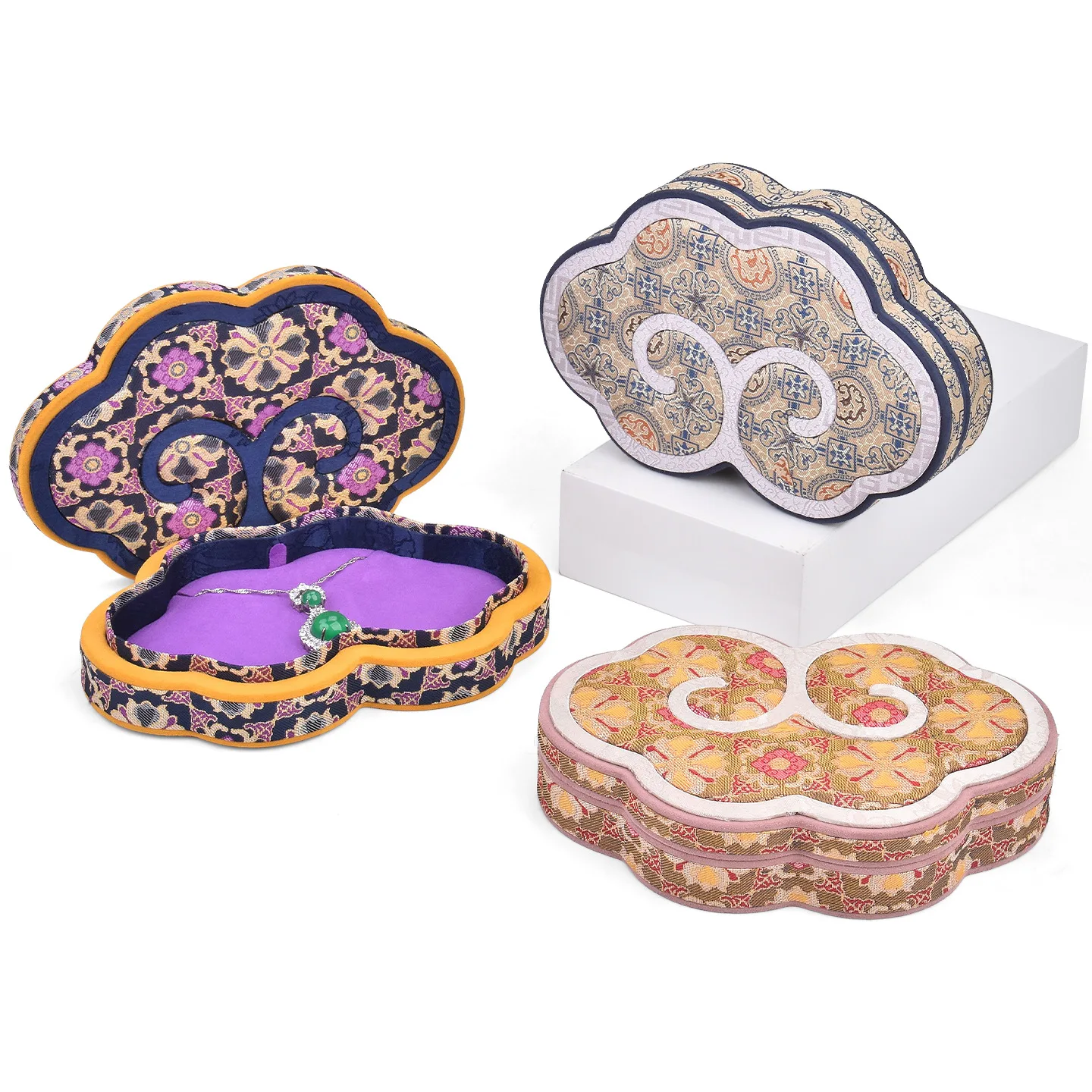 Palace style jewelry box, earring necklace storage box, national style jade pendant, high-end pendant jewelry gift box