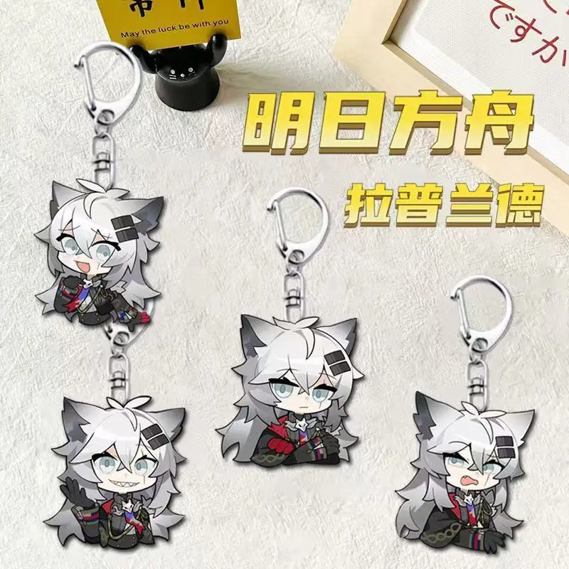 

2025 Anime Game Arknights Lappland Internet Meme Keychain Student Backpack Acrylic Smalll Accessory Keyring Pendant Gift