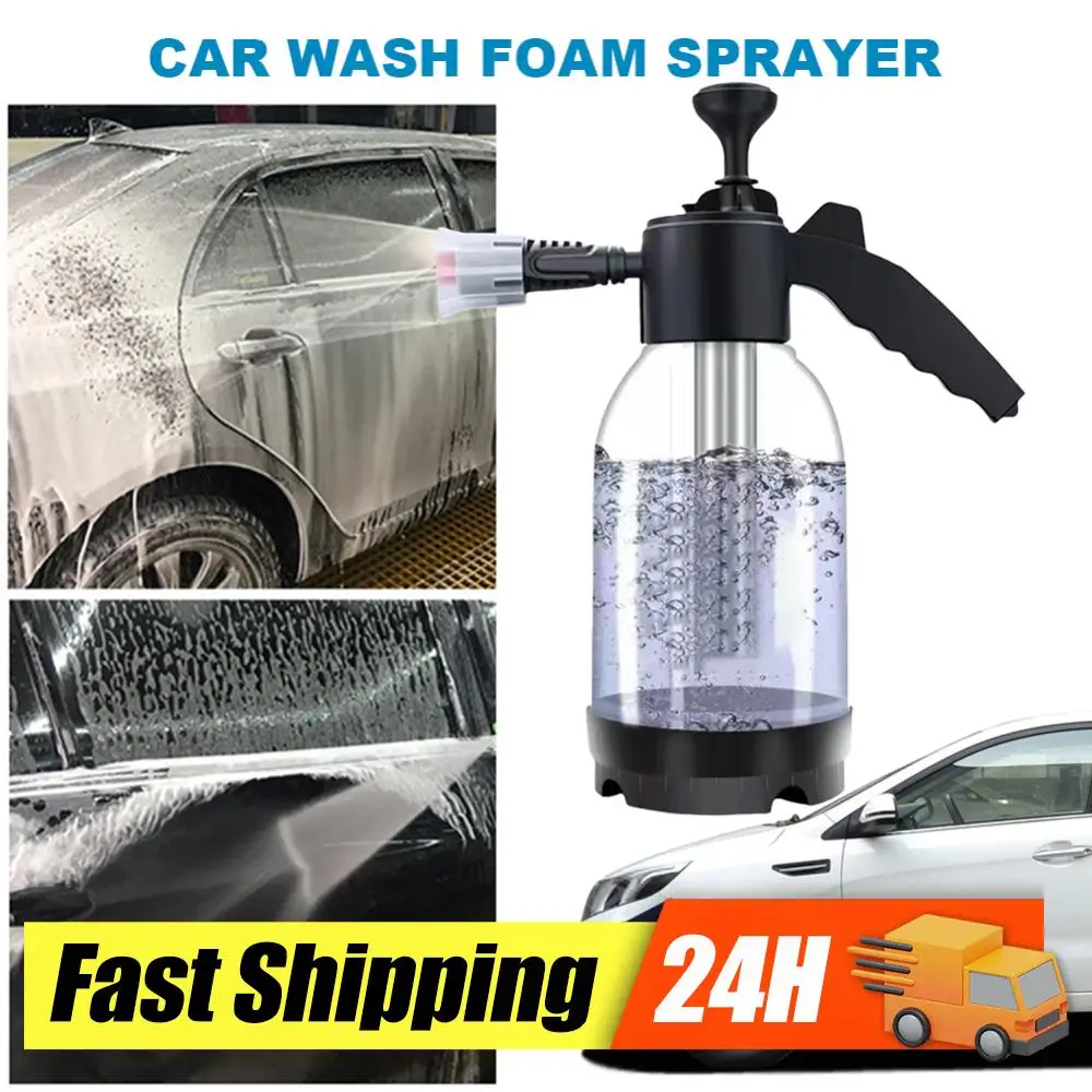 

2L Car Wash Foam Sprayer Foaming Pump Sprayer with Two Adjustable Nozzles for Home Cleaning Car Window Detailing Garden Watering