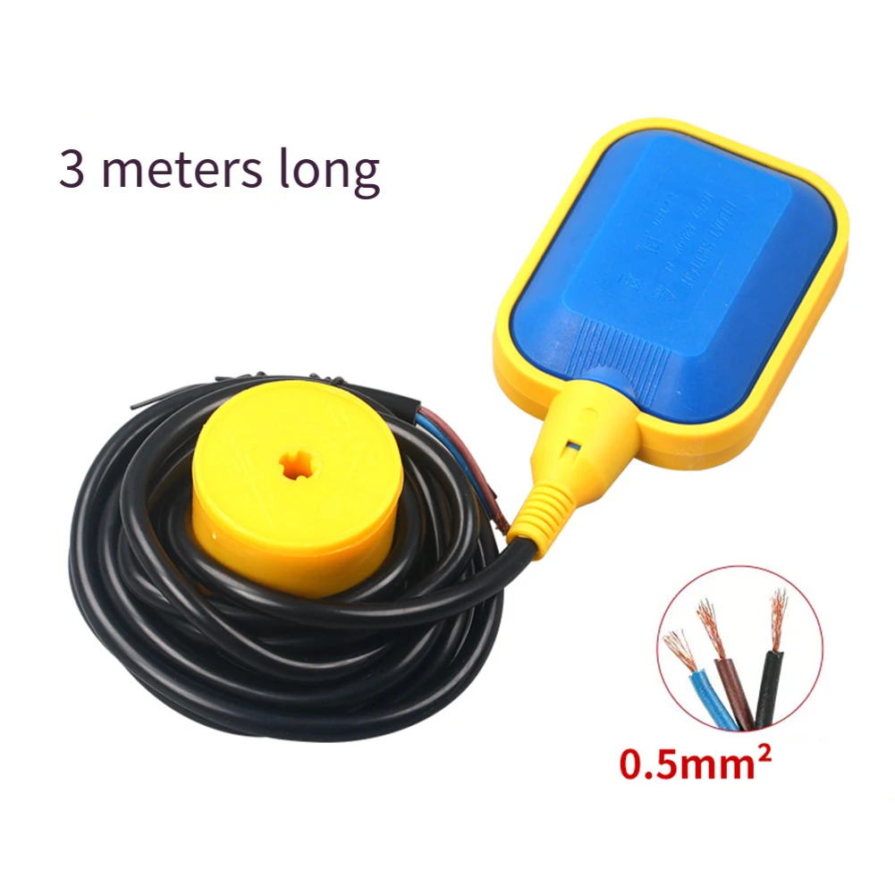 Tethered Float Switch Controller For Sump Pumps - 250V Piggyback Style Plug, 3 Meter Cord For Water Tanks Pumps