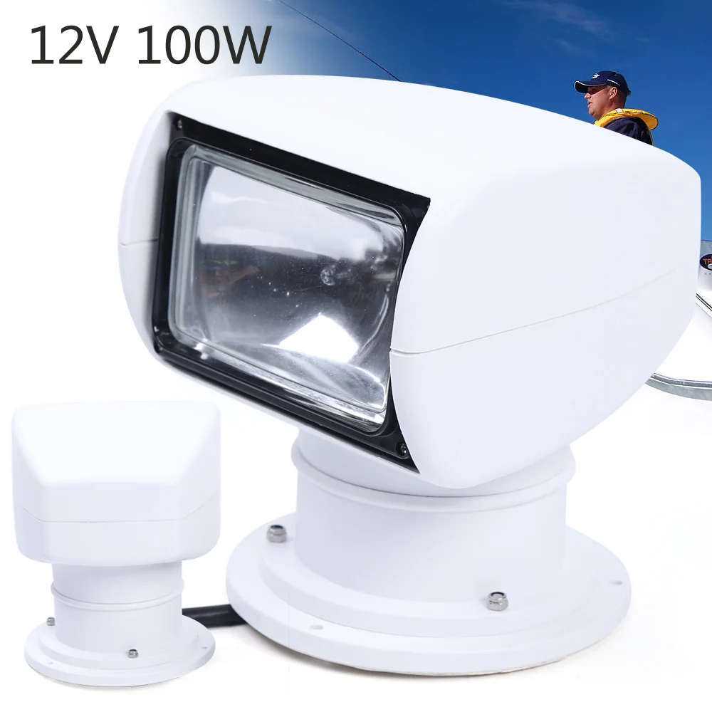 

100W Bulb Spotlight for Boat Truck Car Marine Searchlight Lighting 2500LM 12V Waterproof 360° Rotate Halogen Outdoor Lamp