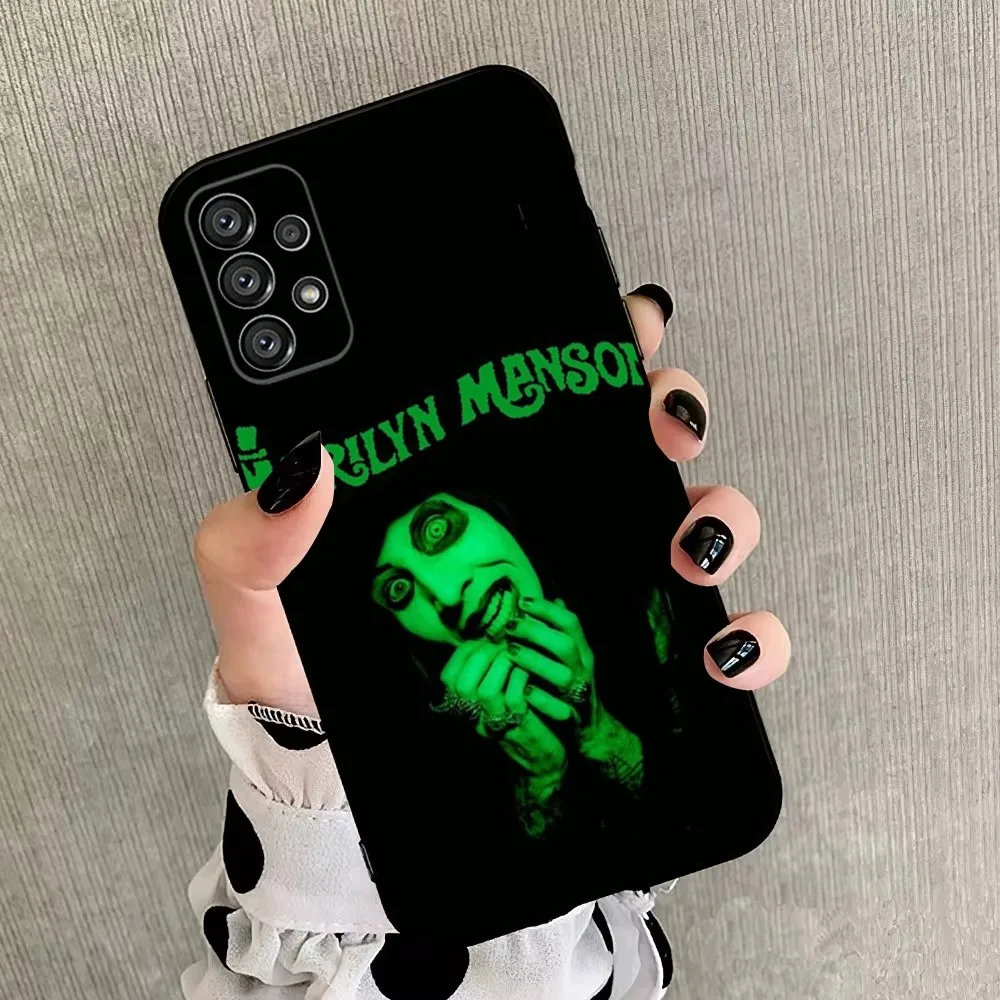 Singer M-Marilyn Manson Phone Case For Samsung Galaxy A20,A21s,A22,A31,A32,A52,A53,A72,73,A80,A91 Soft Black Cover