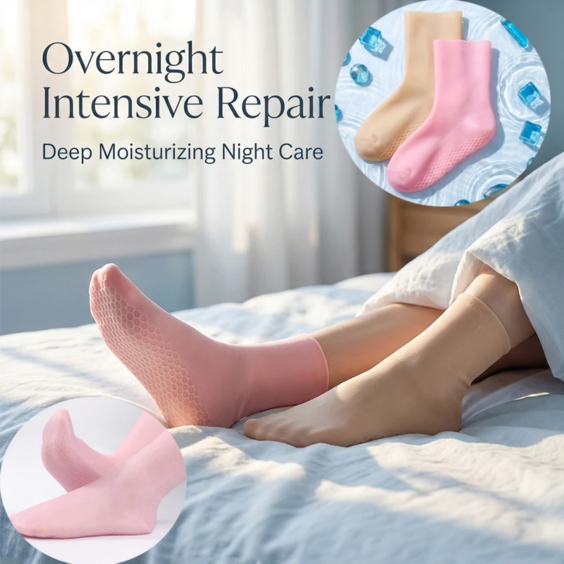 2PCS Silicone Moisturizing Foot Socks For Dry Cracked Feet Foot Care Socks Spa Pedicure Socks Massage Moisturizing Gel Foot Care