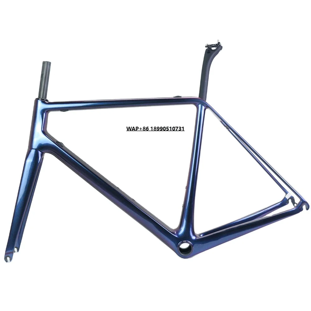 

2022 Chameleon Paint Light Weight Carbon Road Bike Frame Rim Brake BB86 Racing Bike Frame with QR Carbon Road Frameset