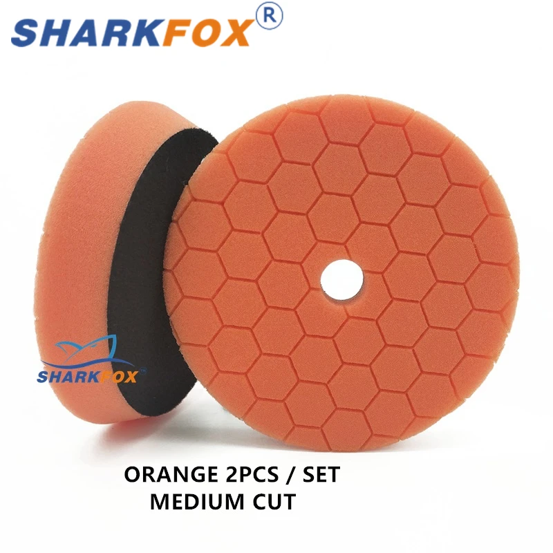 Sharkfox polijstblokken 3/5/6 inch Duitsland Foam Buff Sponge Pads Auto Car Buffing Pad Set voor DA/RO Polishercuffer Tools