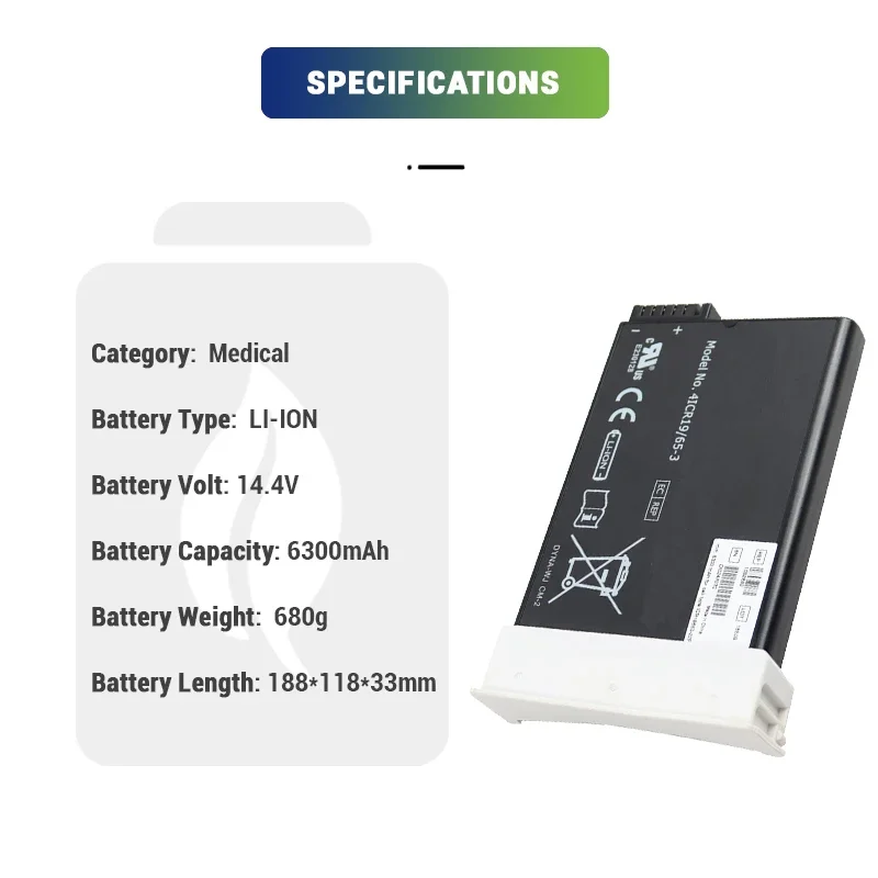 14.4V 6300mAh Replacement Lithium Ion 4ICR19/65-3 1082662 Li-ion Medical oxy gen Battery For oxy gene Concentrator Portable