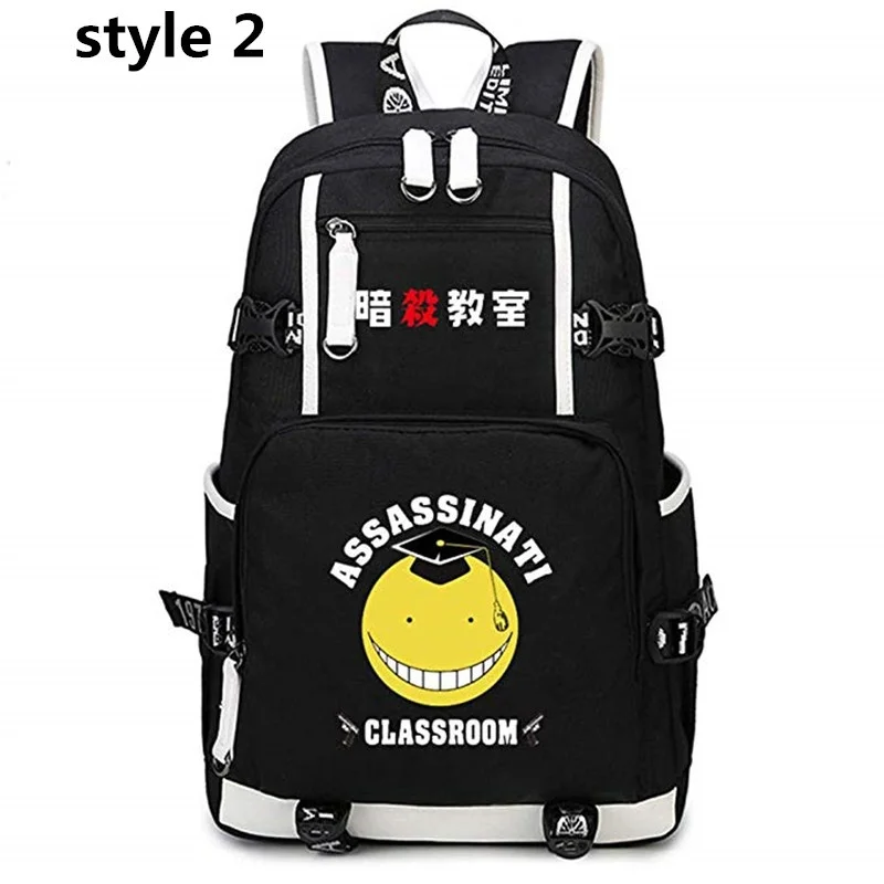 

Anime Assassination Classroom School Bag Backpack Shoulder Laptop Bags for Boys Girls Students Black