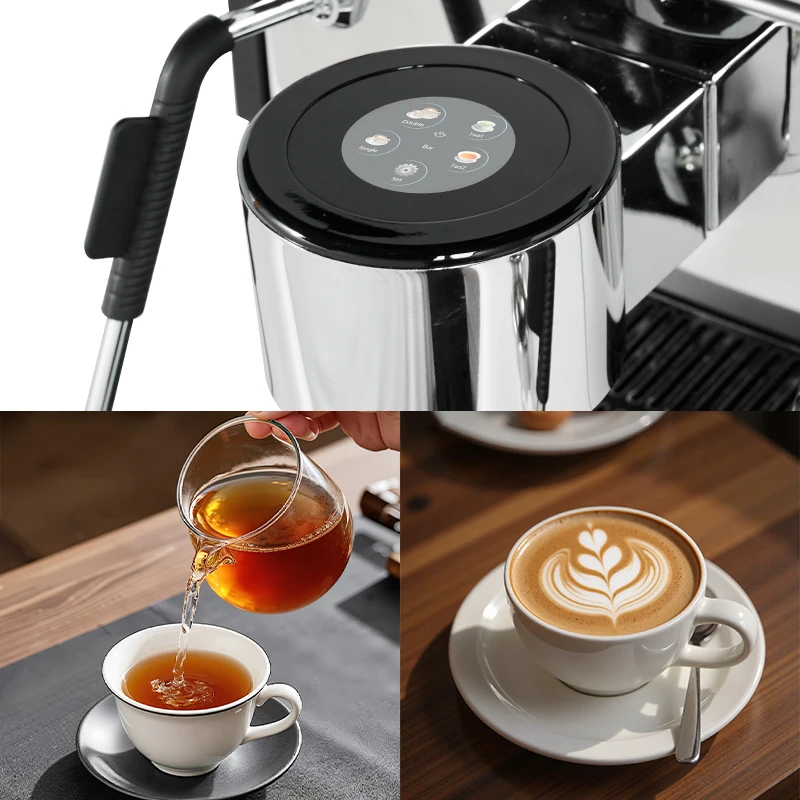 Ekspres do kawy MDK Commercial All-in-One MC-11T z grupą E61 do kawy i herbaty, obudowa ze stali nierdzewnej, do kawiarni i hoteli.