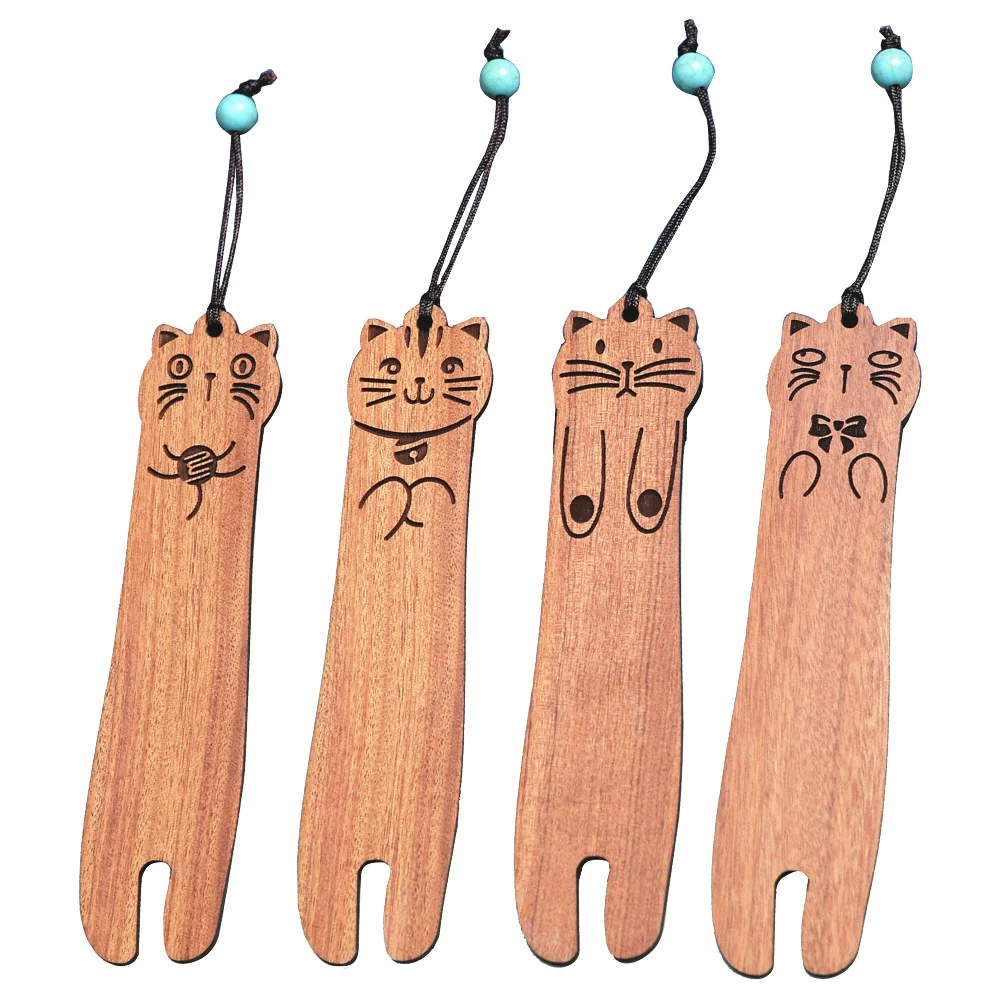 

Wooden Bookmark Cat Marker Cute Marks Bookmarks Bulk Fun Page Delicate for Kids