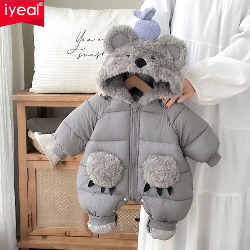 

IYEAL Winter Baby Boy Cute Animal Jumpsuit Baby Warm Romper Super Cute Outdoor Clothes Baby Thick Cotton Coat