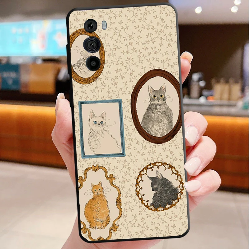 حافظة هاتف كارتونية لطيفة على شكل قطة لهاتف موتورولا إيدج 50 40 برو 60 50 40 30 Ultra Neo Fusion Moto G Play G Stylus G Power G 2025 #4