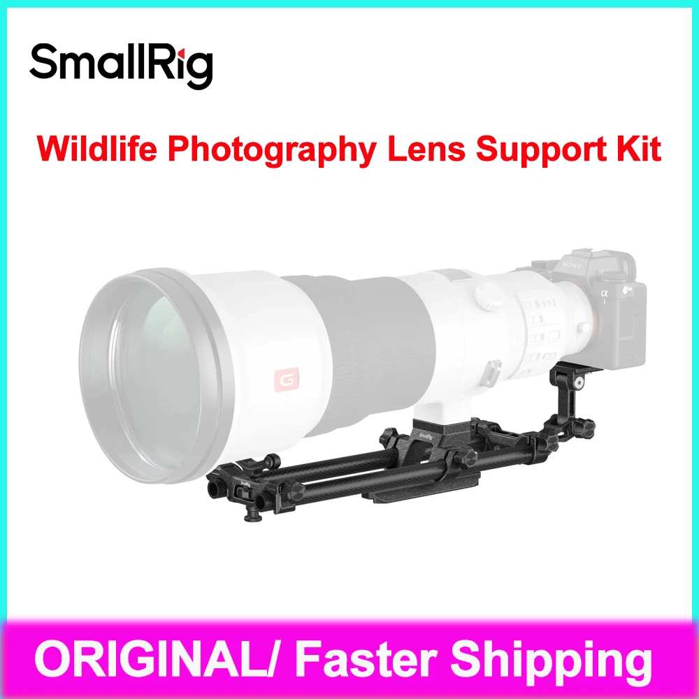 مجموعة دعم عدسات التصوير الفوتوغرافي Smallrig Wildlife متوافقة مع عدسات المقربة الشهيرة لثبات كاميرات Sony Canon Nikon