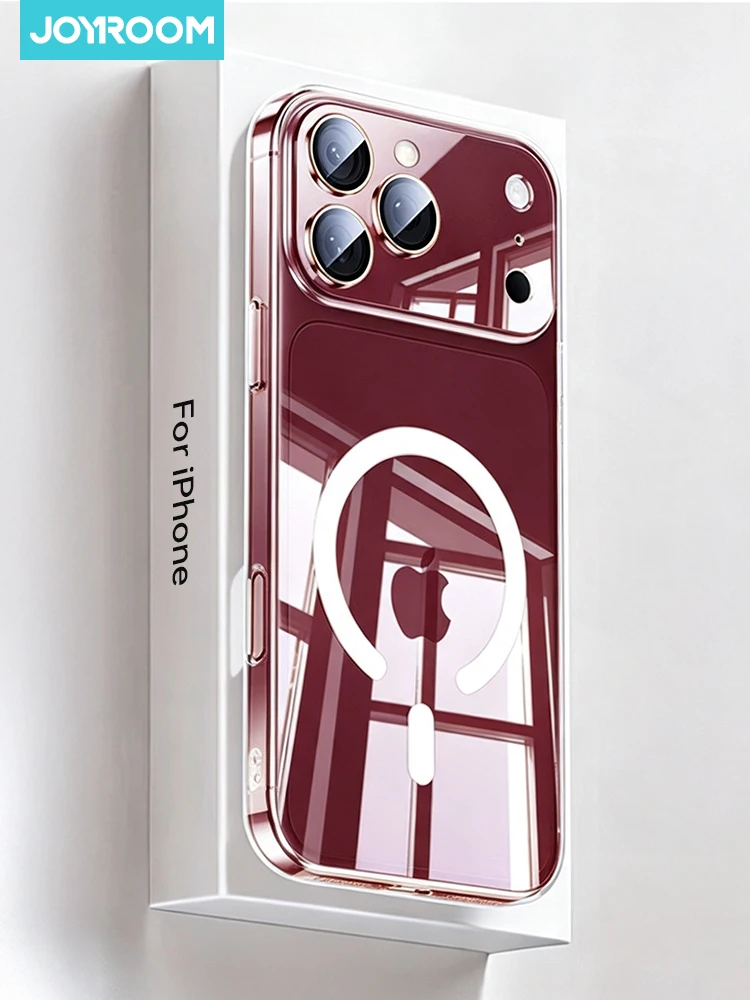 Joyroom Magnetische Hülle für iPhone 18 Pro Max, Nicht vergilbende transparente Hülle für iPhone 18 Pro, kabelloses Ladegerät, dünne Hülle