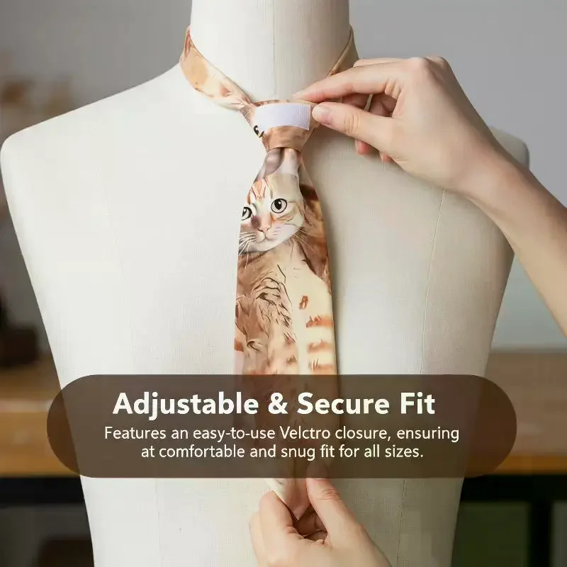 3D Cat Cat-shaped Unisex's Tie Creative Animal Pattern Kitten Necktie Satin Fabric Lifelike Neck Tie For Wedding Party