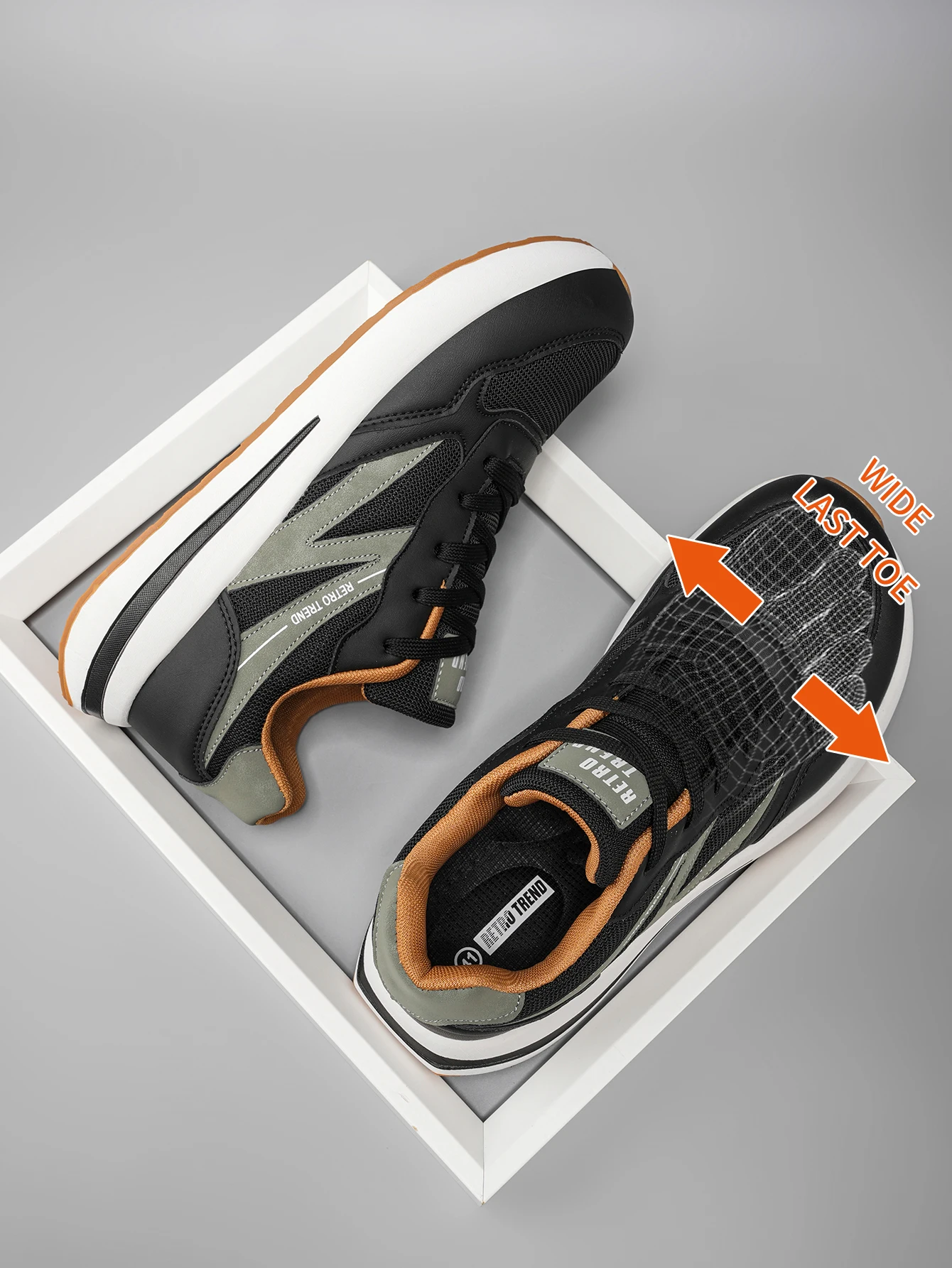 Men's Wide-Last Large Size Sports Shoes Outdoor Hiking Running Casual Versatile Fashionable Training Shoes for Couple