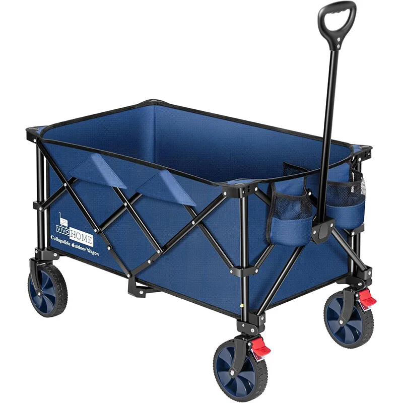 

200L Collapsible Wagon 300lbs Heavy Duty Folding Utility Garden Cart Foldable