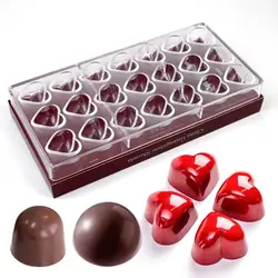 Chocolate Mold Polycarbonate Heart Sphere Shape Multiple Styles Chocolate Bonbons Candy Mould Confectionery Baker Pastry Tools