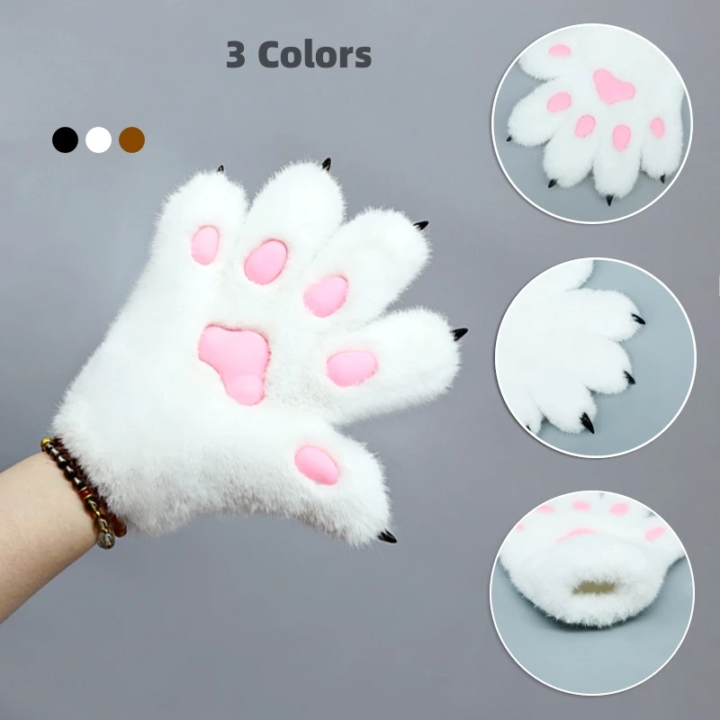 Anime Cute farcito Pad Cat Paw puntelli Cosplay Comic Cat Paw Cartoon guanti artiglio animale imitazione fatti a mano 3 colori