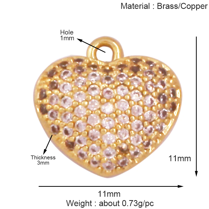 Mode Bunte Zirkon Brenn Liebe Herz Stern Charm Anhänger, 18K Gold Überzogene Halskette Armband DIY Handgemachten Schmuck Liefert K81 – Detail 2