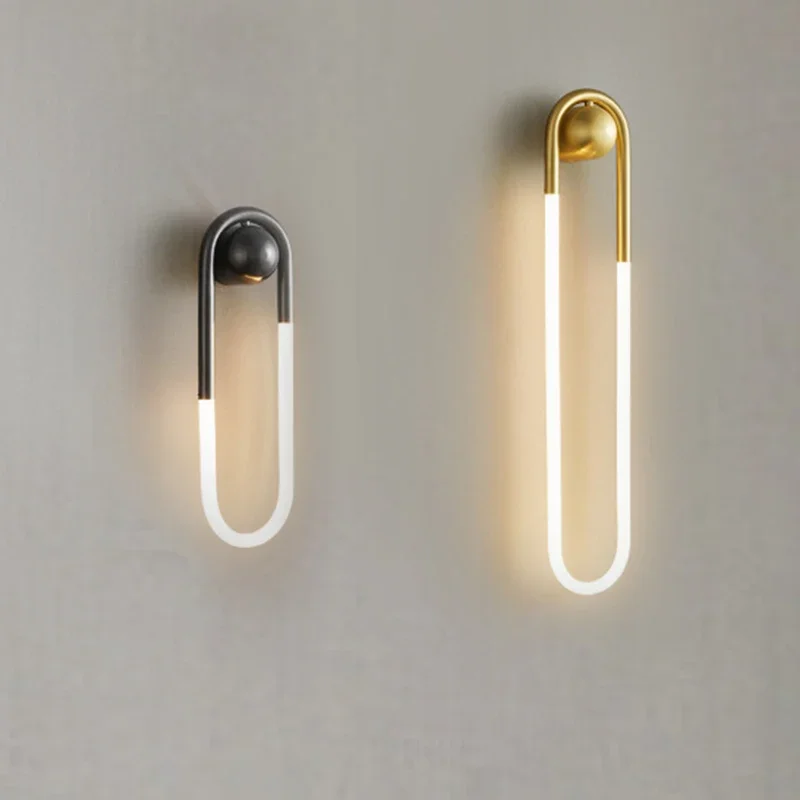 

Modern Creative U-shaped Wall Light Nordic Designer Living Room Bedroom Light Background Room Decoration Bedhead Wall Light