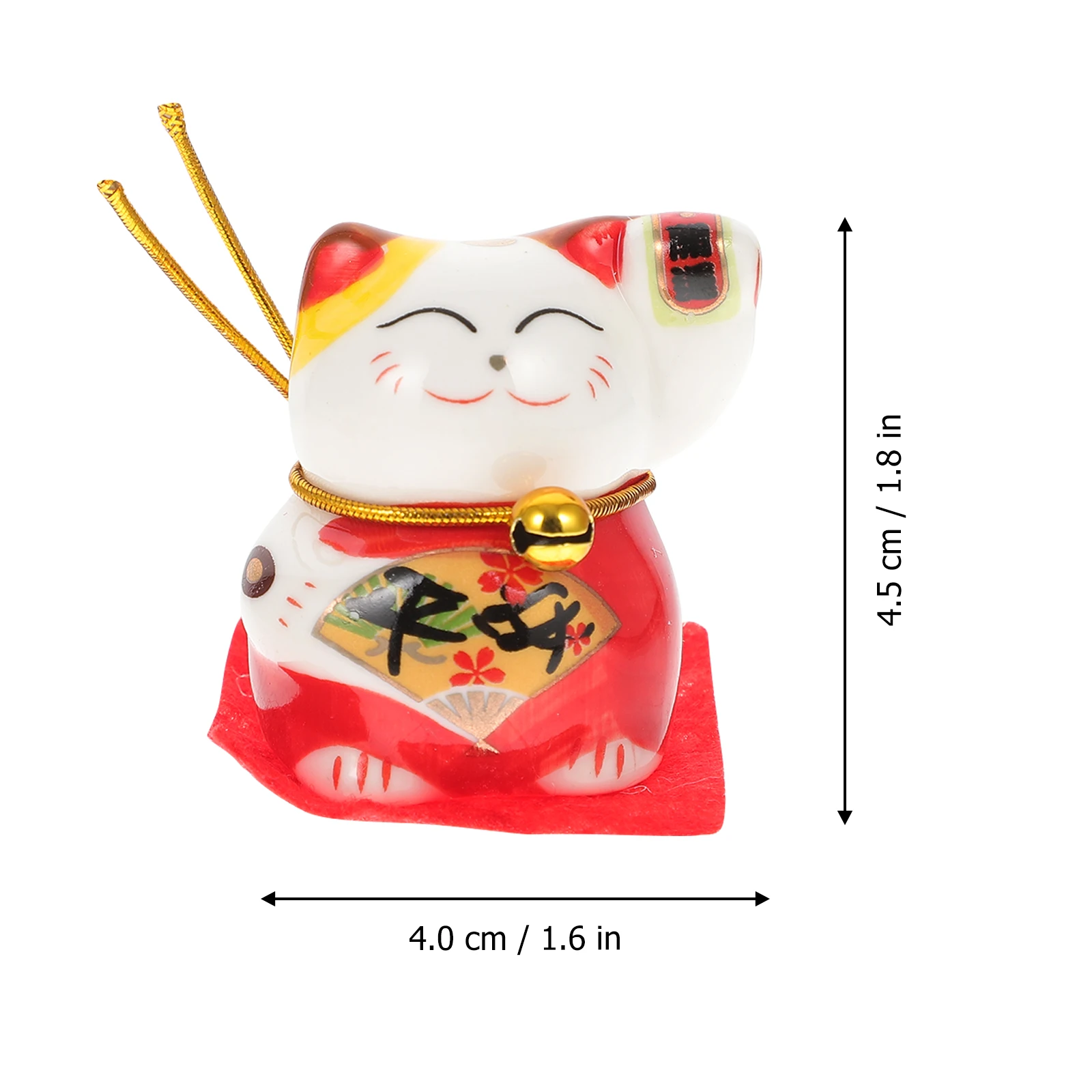 

5Pcs Fengshui Cat Decor White Porcelain Mascot Cat Ornament for Car Home Desktop Office Decoration Gift