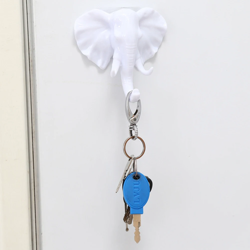 

3pcs Strong Adhesive Hooks Transparent Elephant Nose Shape for Bedroom Kitchen Easy Installation Without Trace