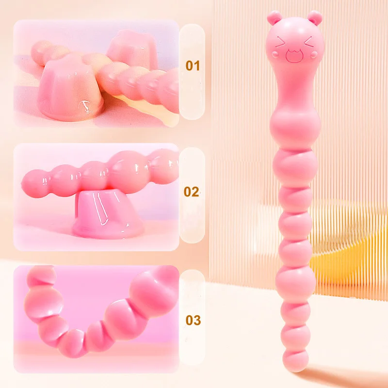 Cartoon Bear Anus Pull Beads Long Anal Plug Men Prostate Massager Artificiing Phalluses Adult Butt Plug Sex Toys For Couples Hot