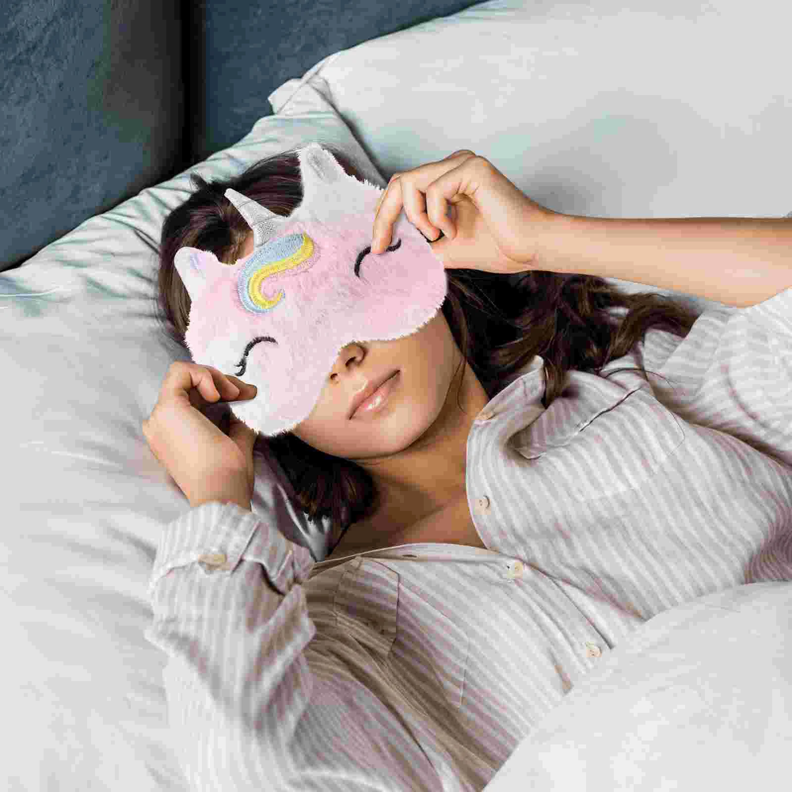 Plush Eye Mask Animal Sleep Masks Unicorn Warm Cover for Sleeping Breathable Facial