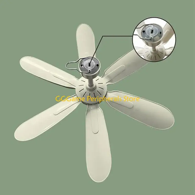 U55B Energy Saving USB Operated Hanging Fan With 3 Timing 6 Speed Option For Bedroom