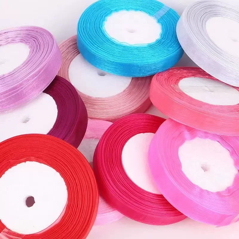12mm Organza Ribbon 45Meters/Roll DIY Handmade Clothing Accessories Christmas Wedding Birthday Party Gift Wrapping Ribbon