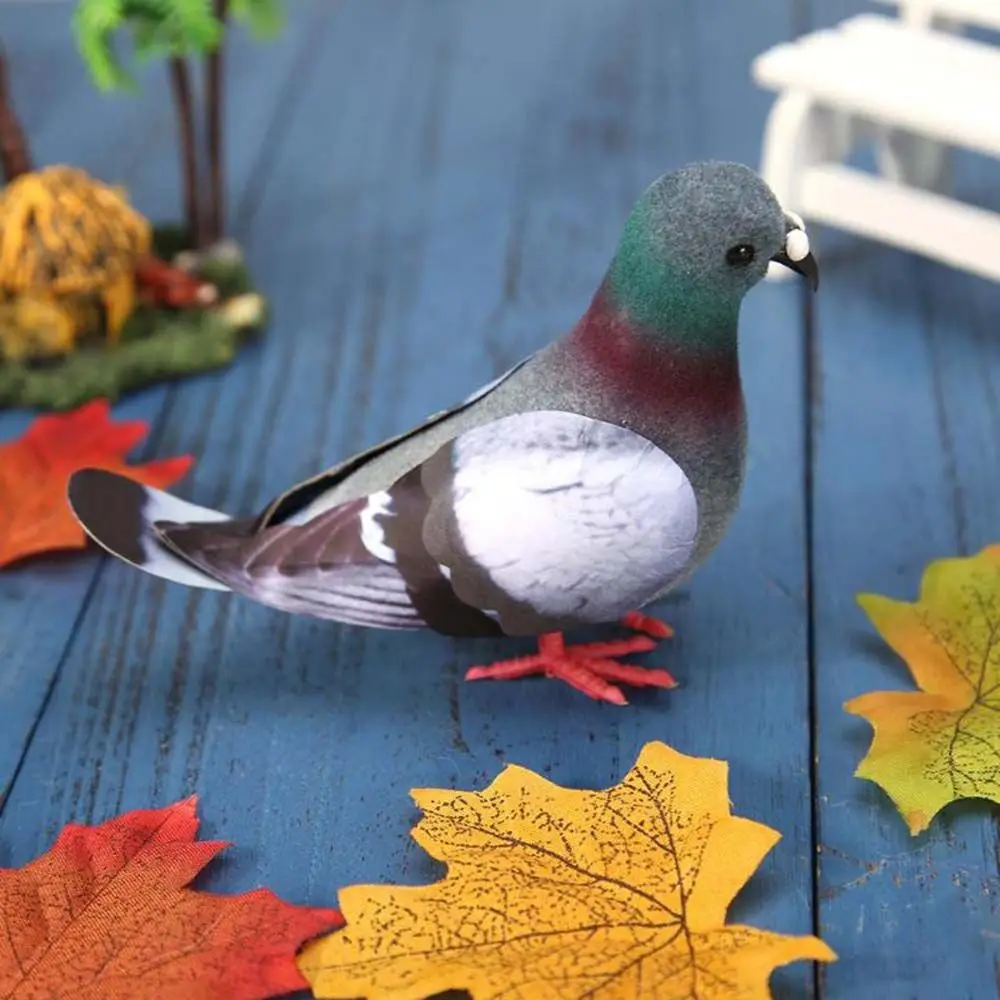 1/2PCS Gift Home Decoration Desktop Ornaments Simulation Grey Pigeon Artificial Birds Imitation Animal Dove Model