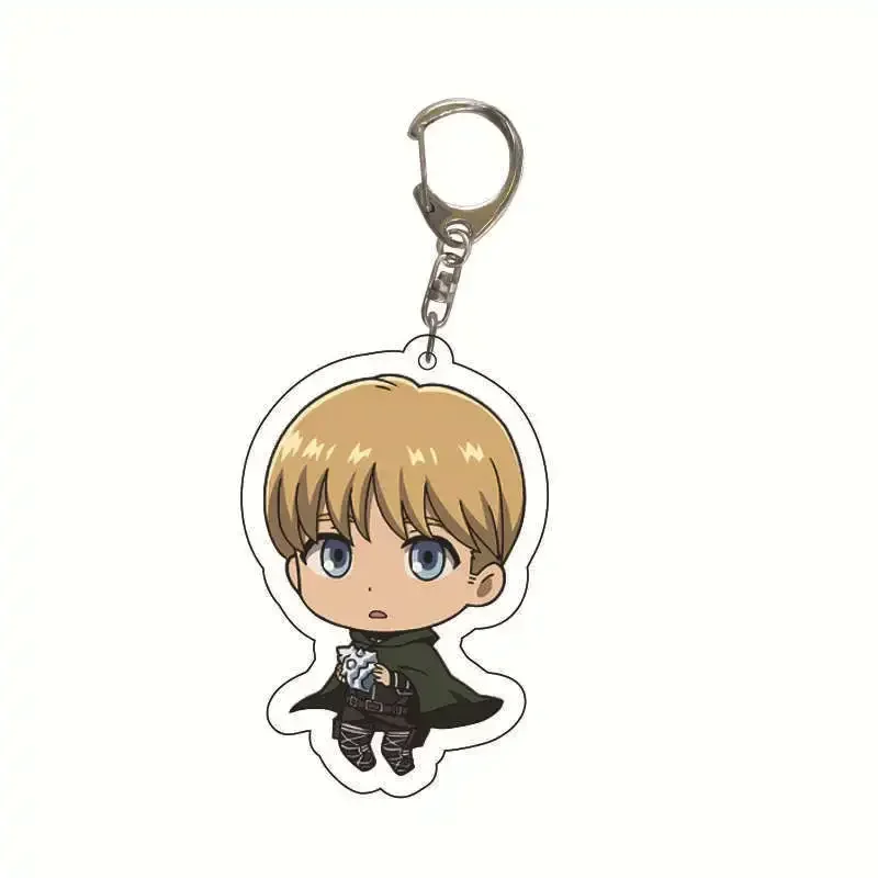 Anime Figure Eren Jaeger Mikasa·Ackerman Armin Arlert Key Ring HD Pattern Acrylic Key Chain Model Plate Animation Derivatives