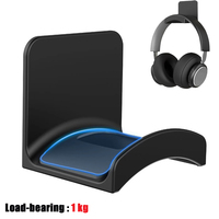 Universal Wall Mounted Headphone Stand Adhensive Plastic Headset Bracket Stable Earphone Holder Under Desk Hanger Hook