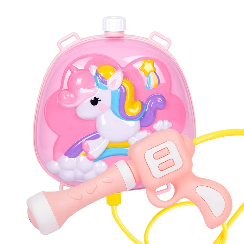 어린이를위한 만화 배낭 물총 수영장 해변 물총 장난감 대화 형 부모-자식 물 놀이 장난감 여름 야외