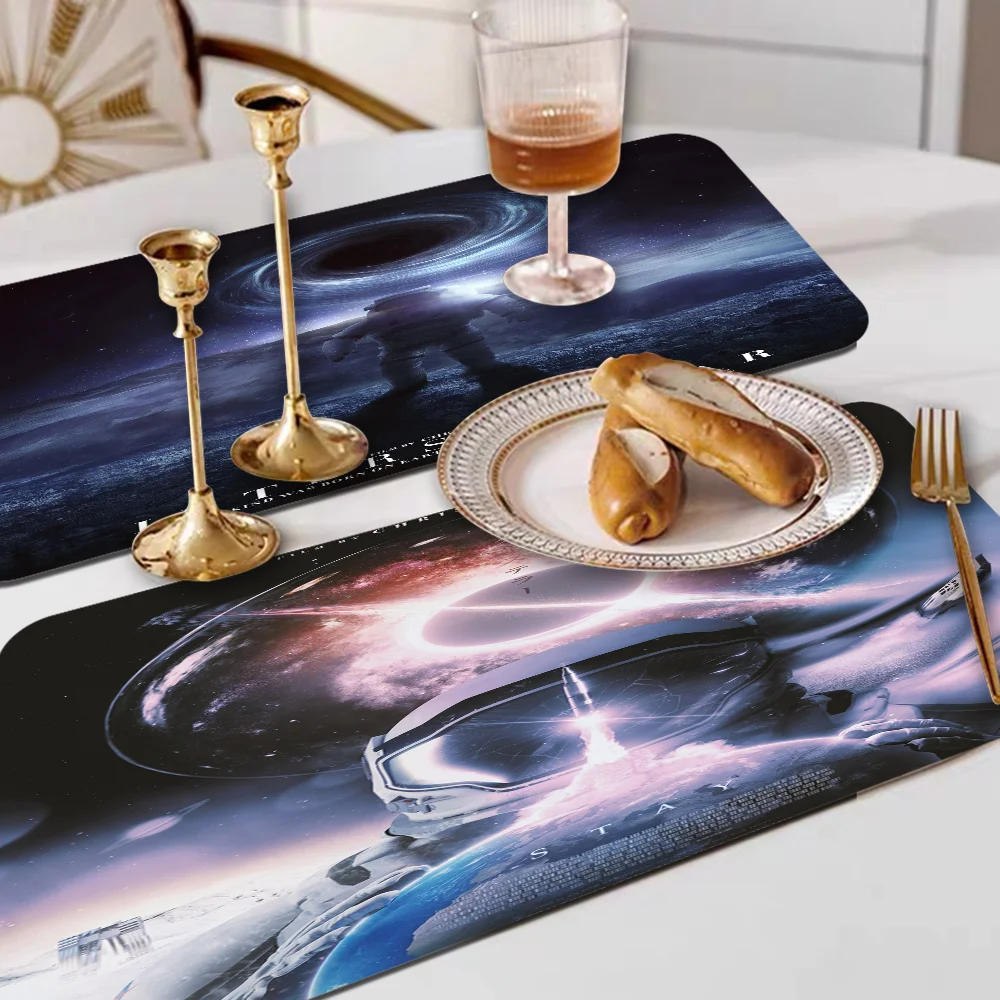 

Classic Hot Movie I-Interstellar Kitchen Countertop Draining Mat Vintage Absorbent Mat Desktop Drying Mat Coasters Washable