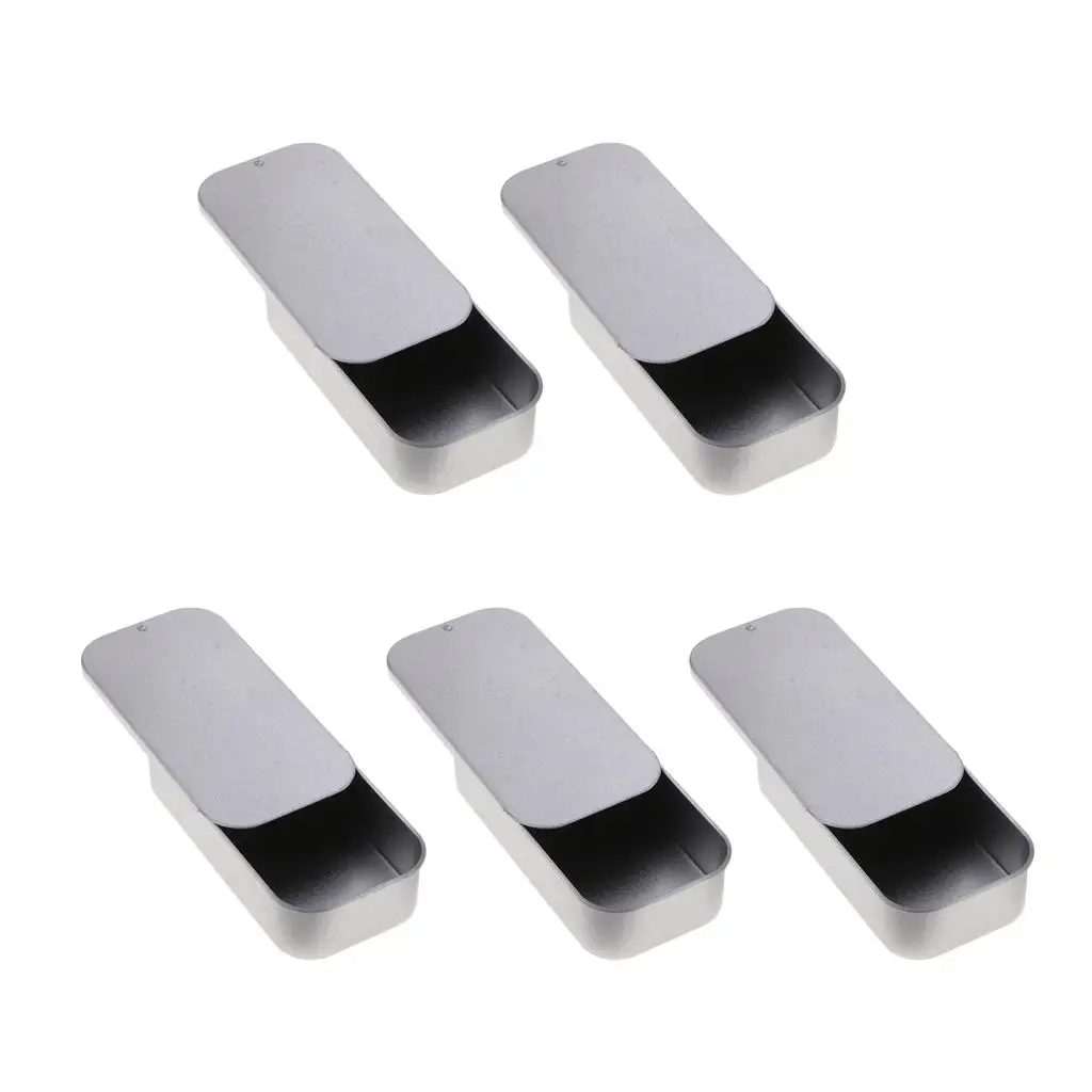Tiny Push Pull Iron Storage Case Square Metal Mini Tin Box Reusable Organizer for Cosmetics Candies