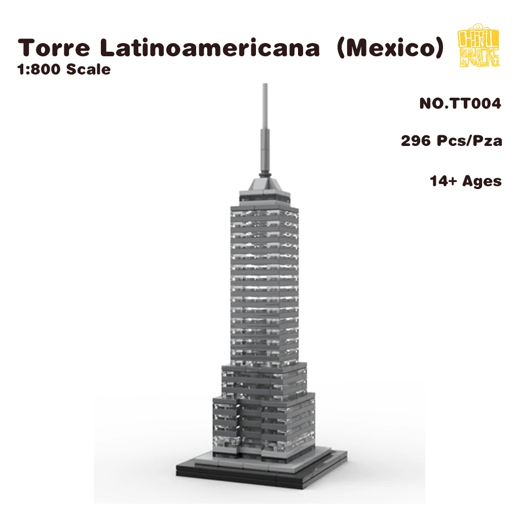 

MOC TT004 Torre Latinoamericana 1:800 Scale Skyscraper Model With PDF Drawings Building Blocks Bricks Birthday Christmas Gifts