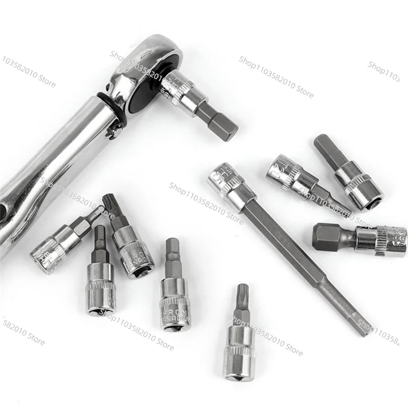 11-Piece Precision Torque Wrench Set, 5-25Nm 1/4-Inch Drive Ratchet Repair Kit for Auto Maintenance