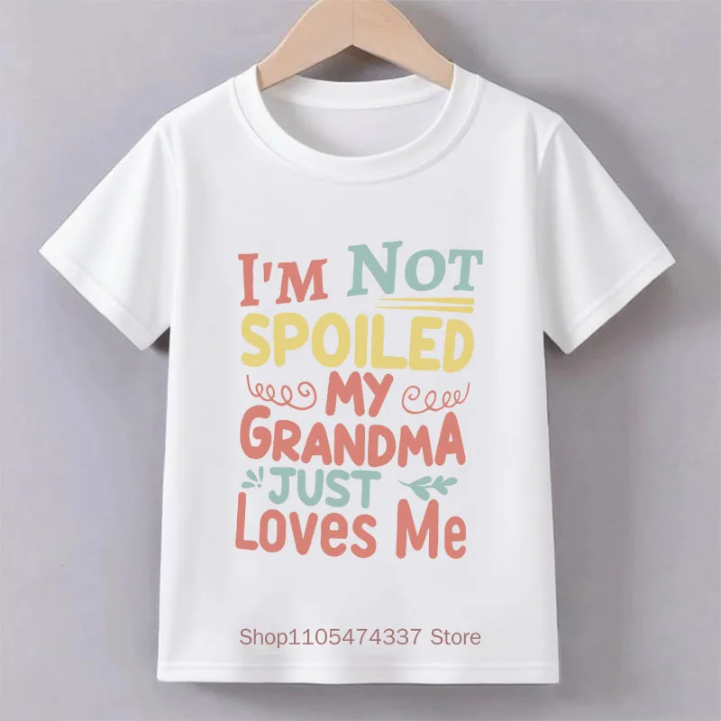 My Grandma Print T-shirts for Boys Girls Summer Children Casual Comfortable Colorful Tops Kids Crew Neck Short Sleeve T-shitrs