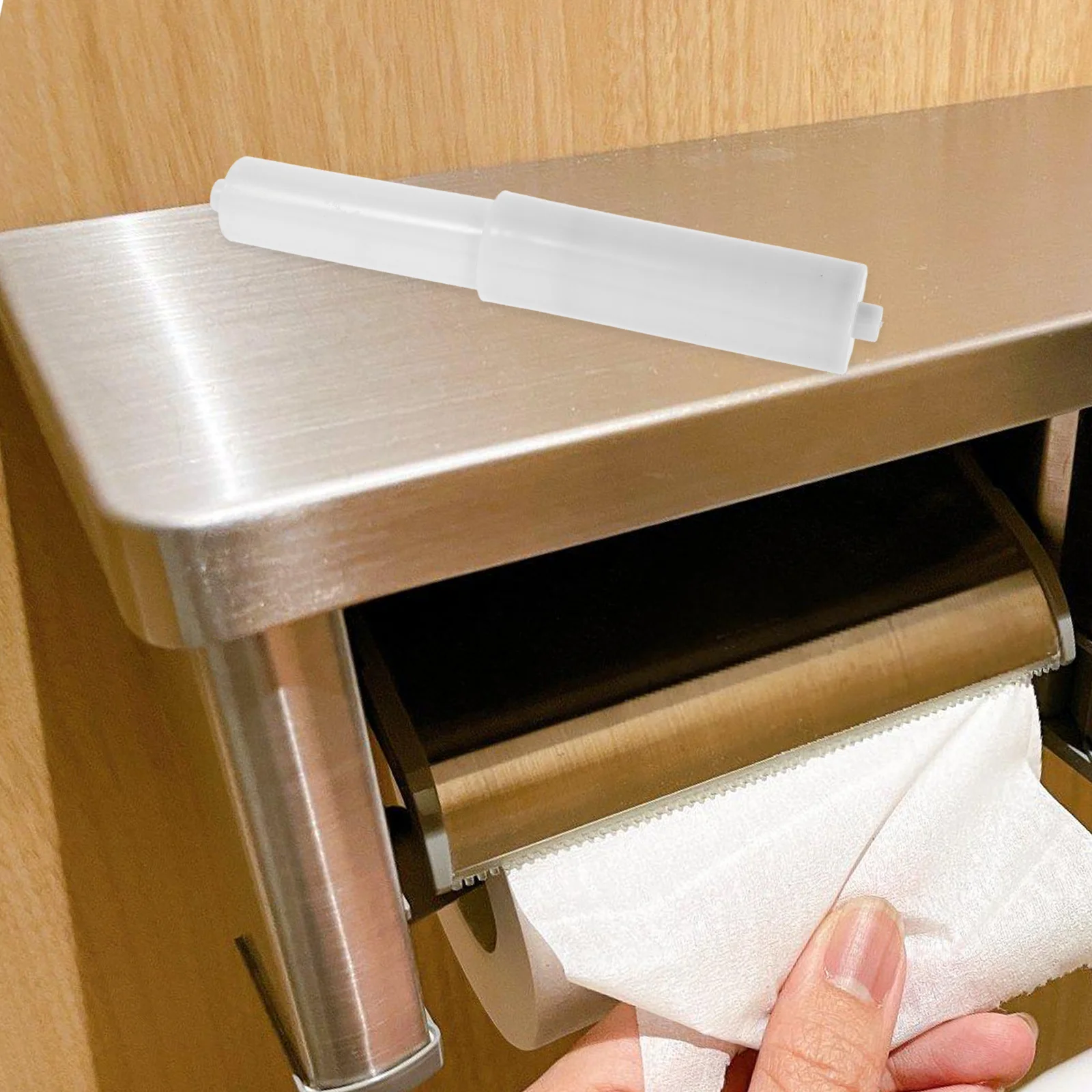 

2 Pcs Paper Rack Roller Replacement Retractable Reel Rod Toilet Holder Simple Tissue Reusable Spring Holders Spring-loaded