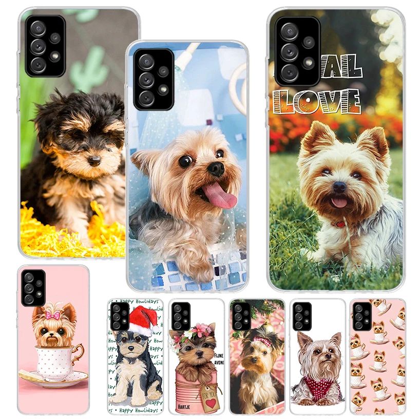 Yorkshire Terrier Dog Puppy Phone Case for Samsung Galaxy A14 A54 A15 A55 A13 A53 A12 A52 A25 A35 A24 A34 A23 A33 A22 A32 A04S A