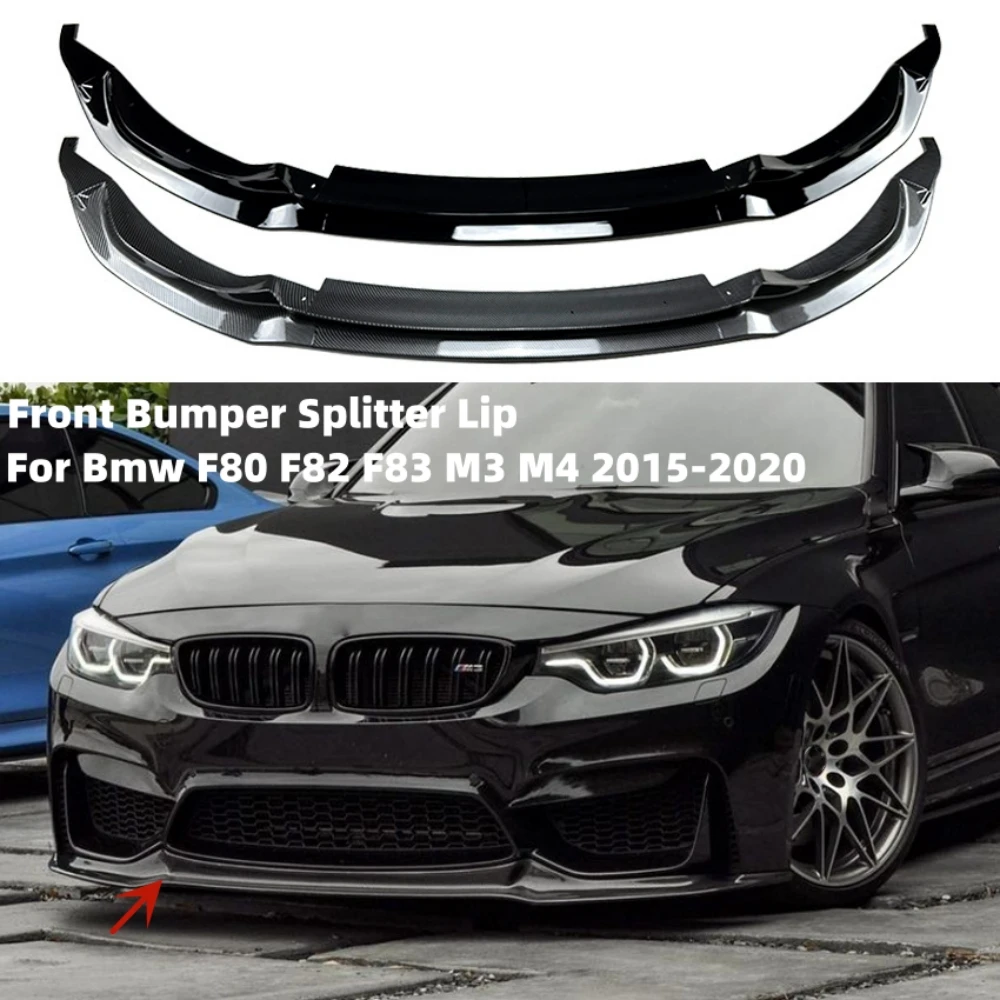 앞 범퍼 스플리터 립 스포일러 Bmw F80 F82 F83 M3 M4 V 스타일 2015-2020 자동차 디퓨저 바디 키트 커버 가드 보호기 키트