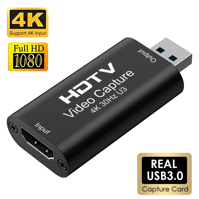 

USB 3.0 4K 1080P 30 Гц карта видеозахвата HDTV Game Grabber Box для PS4, DVD, камеры, ПК, записи видео, прямой трансляции