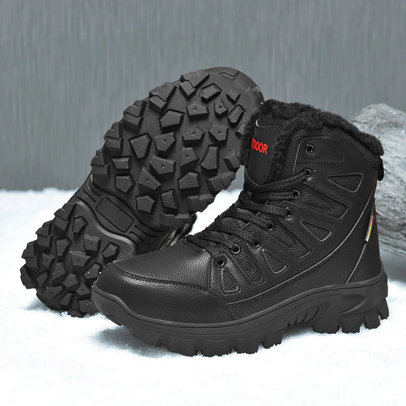 

IGxx Winter Mountaineering Men's Boots snow Warm Sneaker Boots Working Men Footwear Waterproof Snow Boots Plus Size 6.5~13