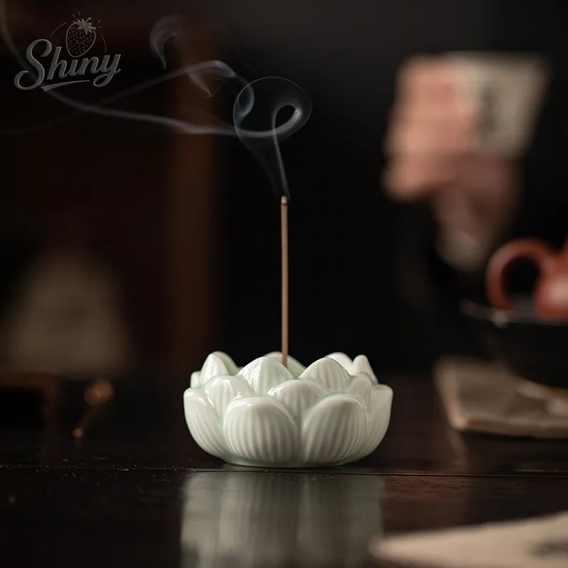 

Ceramic Lotus Wire Incense Socket Creative Small Incense Burner Home Indoor Incense Arrangement