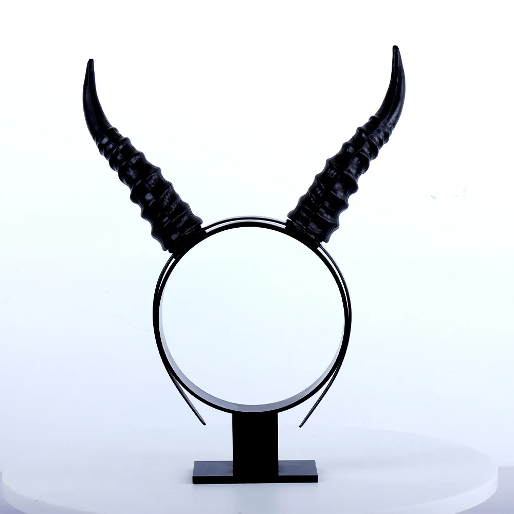 Devil Sheep Horn Headpiece Cosplay Women Gothic Animal Antelope Headwear Halloween Carnival Party Costume Props Gifts