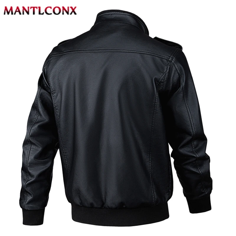 New Classic Motorcycle Men\'s Leather Jacket PU Leather Coat Men Windbreak Biker Leather Jacket Men Autumn Winter Outerwear 3XL